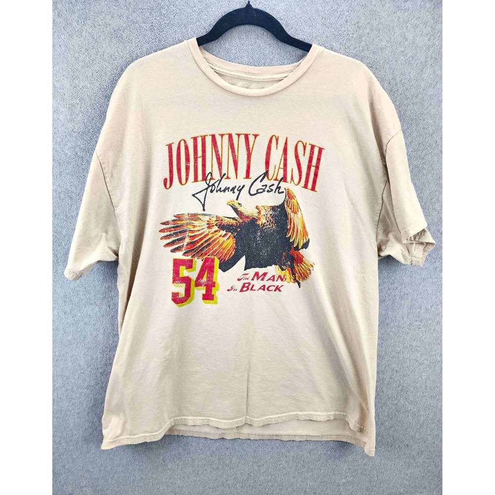 Johnny Cash "Man in Black" Country Music Graphic T-Shirt Tee Size 2XL